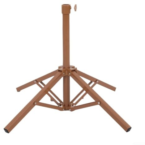 GLFLOW Base plegable de metal grande para paraguas con soporte de poste ajustable para jardín, playa, 55 cm, marrón con bolsa de agua de lastre(3)