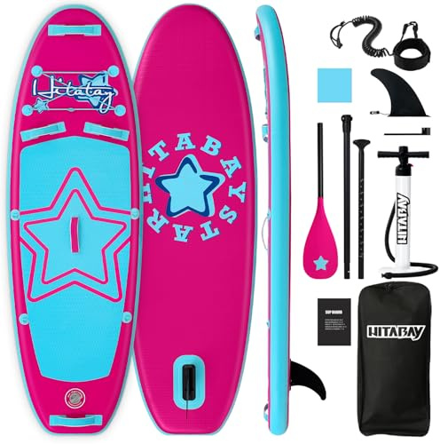 Tabla Paddle Surf Hinchable para Niños, Accesorios Completos para Niños Tabla Sup Hinchable 2,1m, 2,3m, 2,4 m, 2,9m Paddle Board, Multicolor Chica Tabla de Stand Up Paddling Board