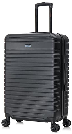 InUSA DEEP Luggage with GEL Handle | Spacious Traveling Suitcases Travel Suitcase with Dual Spinner Wheels and Studs | 28 Inch Large Hardside Luggage | Black
