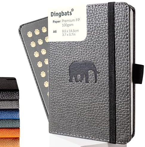 Dingbats* - Taccuino Tascabile Bianche Di Fauna Selvatica - Quaderno A6, Copertina Rigida in Pelle PU - Portapenne, Segnalibro, Chiusura Elastico