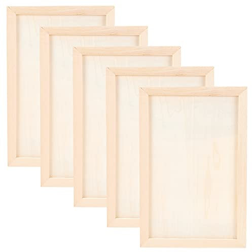 OLYCRAFT 6 STÜCK Hölzerner Bilderrahmen 30x20cm Rechteck Bastelrahmen Set Naturholz DIY Fotorahmen Holz Leinwand Paneele Für Tischdisplay Und Basteln DIY Malprojekte