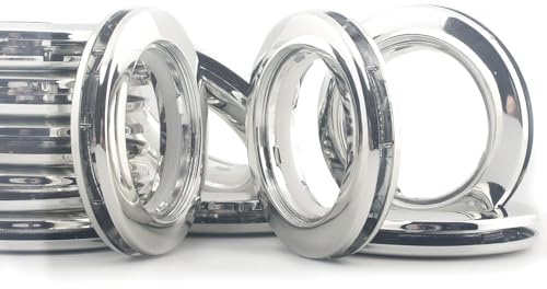 42 Pack Curtain Grommets Inner Diameter 1-9/16(40mm) Plastic Curtain Eyelet Rings Nanoscale Low Noise Large Grommet Kit for Fabric (Bright)