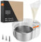 Moritz & Moritz Anello per torte in acciaio inox - Anello per torte regolabile a piacere da Ø 16 cm a 30 cm - Per cuocere e decorare - Con 10 sac à poche e 3 bocchette