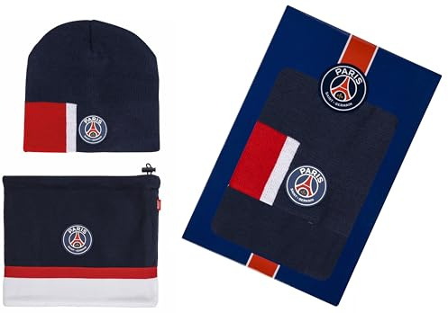 PSG Coffret Bonnet + Cache Cou Polaire Collection Officielle Paris Saint Germain