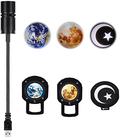 Proyector de cielo luz nocturna planeta luna mágica tierra proyección lámpara LED 5V 3W 360° decoración pared giratoria USB iluminación dormitorio niños
