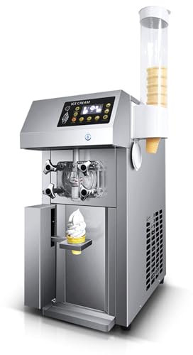 QHYEERRT Macchina per Gelato Soft Commerciale da 1250 W, Macchina per Gelato da 12 L/H, Macchina per Gelato alla Frutta con Funzione di Preraffreddamento