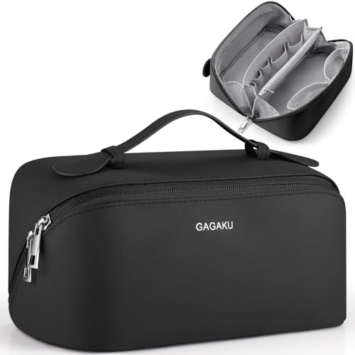 GAGAKU Kosmetiktasche Damen Kulturbeutel, Groß Kulturtasche für Damen, Kulturbeutel Mädchen Reise Kosmetiktasche, Schminktasche Reisezubehör - Schwarz