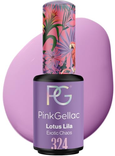 Pink Gellac Pintauñas Semipermanentes - 324 Lotus Lila 8 ml - Esmalte Semipermanente Para Uñas - Para Lámpara LED - Aplicación Fácil - Uñas de Calidad por 14 Días - Vegano y Hecho en Países Bajos