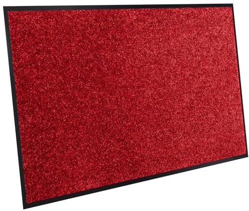 ANRO Smutsfångande matta, dörrmatta, halkfri, dörrmatta, röd, dörrmatta, väderbeständig, Amigo, ren löparmatta med gummikant för inomhus- och utomhusbruk, 40 x 60 cm