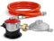 Wiltec Gasdruckminderer Spanien mit Adapter, Gasdruckregler 700 mbar, 1,5 m Gasschlauch mit Druckminderer, Druckregler für große Geräte, Gasregler für Gasheizgebläse