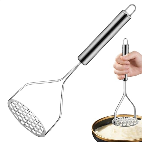 Potatissmasher – rostfritt stål lerkrossare hängbar, manuell mat mosredskap hushåll köksredskap för bönkött