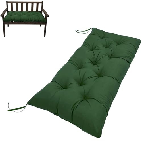 MSNCS Cuscino per Panca da Giardino/Pportico – 90/100/110/120x50cm – Cuscino per Panca per Esterno/Interno (2-3 posti) – per Patio, Veranda, altalene o sedute da Finestra(Verde Scuro,100x50cmx8cm)