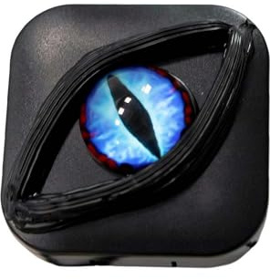 Halloween Fancy Contact Lens Case - Personality Eyes Storage Box with Mirror, Tweezers & Suction Stick, Portable Travel Lens Case for Daily Use (Blue)