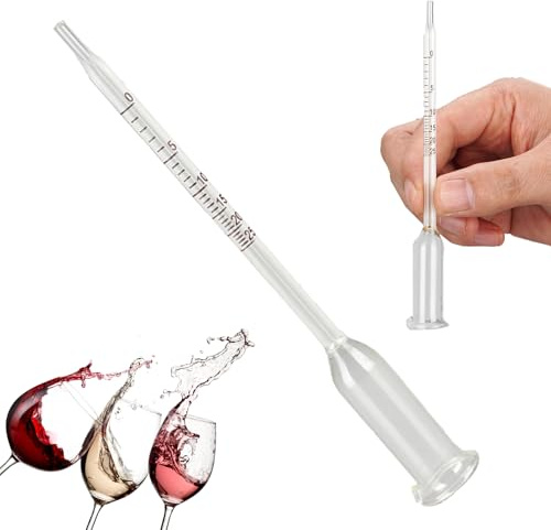 Vinometer für Wein, Alkoholmessgerät für Wein Glas Vinometer 0 Bis 25 Alkoholmeter Alkoholgehalt Alkoholprozent, Alkoholmessgerät Ideal für Hobbybrauer und Weinliebhaber
