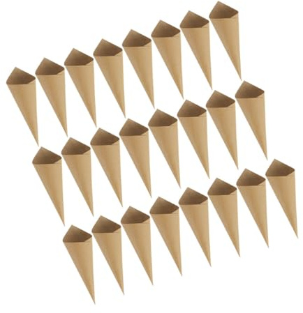 ABOOFAN 90 Conos de Confeti de Papel Kraft para Bodas, 90 Unidades de Conos para Pétalos de Rosa Secos, Porta Flores Secas Artesanal para Fiestas y Decoraciones de Eventos