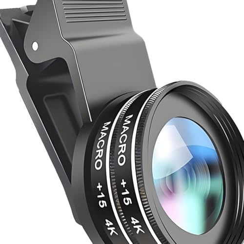 BLOGLOER Lot de 2 objectifs d'appareil photo macro 2 en 1 15X 4K pour smartphone