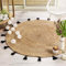 Douceur d'Intérieur Shira Runde Deko-Matte, Jute, Schwarz, (0) 120 cm