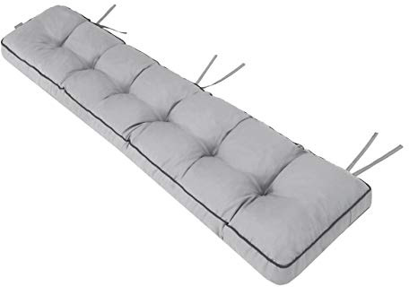 Bänkkudde dyna kudde stoppning bänkkudde utomhus – Bänkdyna för bänkar i huset och trädgården sittdyna – 150 x 40 cm aska