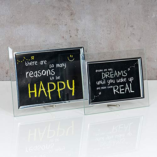 levandeo 2er Set Glas BIlderrahmen Portraitrahmen Rahmen 9x13cm und 13x18cm Design Aufsteller Fotorahmen Einzelrahmen Tischdeko