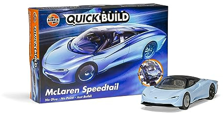 Airfix J6052 Quickbuild Plastic Model Car Kits - McLaren Speedtail - Easy Assembly Snap Together Model Kit, Classic Car for Adults & Kids to Build, Model Sports Car, Building Toys Set