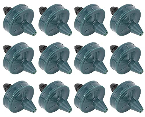 Buachois 100 Piezas Emisor de Goteo Compensador, 8L Riego por Microaspersión Rociador de Riego de Montado en Tubo de Flujo de Microjardín Desmontable Aspersor Riego para Manguera ID 4 mm OD 7 mm