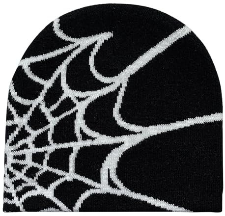 YAMEIZE Trendy Y2K Web Strickmützen für Damen Herren Beanie Mütze Web Soft Slouchy Knitted Hut Winter Skull Cap Outdoor