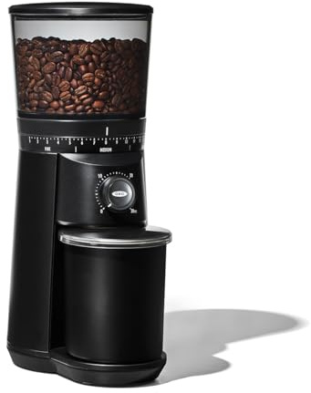 OXO Brew Conical Burr Grinder - Matte Black, Stainless Steel Burrs, One-Touch Automatic Smart Grind