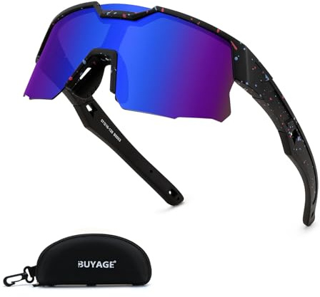 BUYAGE Kids Sunglasses Youth Baseball Sunglasses for Boys Girls, Polarized Teens Softball Sports Cycling Glasses Age 8-16