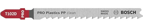 Bosch 2x Hoja de sierra de calar PRO Plastics PP clean T102D (para Plásticos, Plásticos, Longitud 100 mm, Professional Accesorios Sierra de calar)