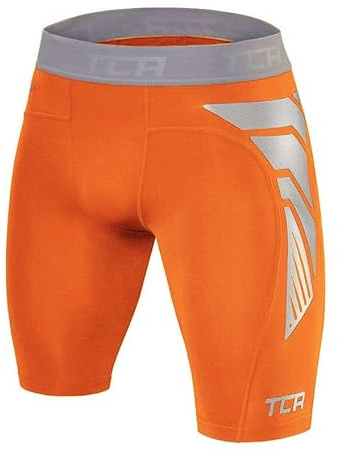 TCA Shorts Carbonforce Termici a Compressione per Ragazzo - Arancia, L Ragazzi (10-12 Anni)