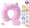 Cirorld Coussin de Nuque pour Enfant en Avion, Voiture, Train, Mousse à mémoire de Forme, Coussin de Voyage Adulte en Forme de U avec Motif Animal Mignon, Coussin Amovible-Licorne Rose