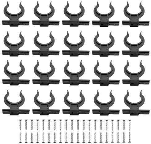 20 Stück Sockelleiste Küche, Küchensockel Befestigung Clips - Kickboard Clips für 32-36mm Küchenfüße mit 40 Schrauben,Leistenclips für Sockelleiste, Küche Sockel Schwarz