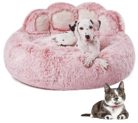 SHJOEE Cama Mullida para Perro en Forma de Diseño de Patas de Oso Felpa Cojín para Gatos CóModo Y CáLida Sofá de Mascota Inferior Antideslizante Cesto para Gato Y Perros pequeñas y Medianas