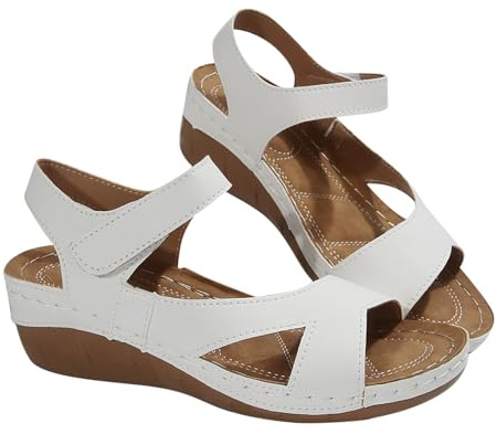 Women Orthopedic ls Sale Clearance Summer Open Toe Ankle Strap Wedge l Beach Arch Support Platform Walking Shoes for Womens Planter Fasciitis Comfy Beach Vacation Slipper Plus Size 3-6 (34