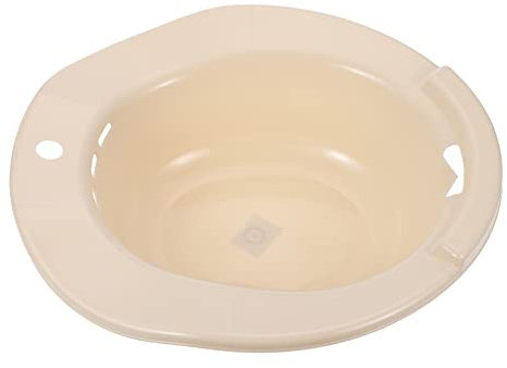 GALPADA Lavabo De Asiento Para Baño 1 Unidad Beige, Cuenca Ergonómica Para Partes Íntimas Femeninas, Bordes Suaves, Adecuado Para Embarazadas y Personas Movilidad Reducida, Uso Doméstico Postparto