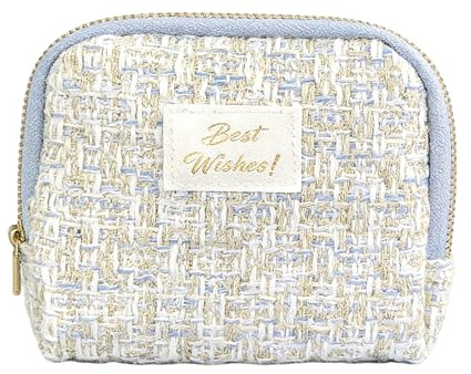 Velvet Jewelry Pouch with Zipper, Necklace Bracelets Ring Organizer | Travel with Multi Compartment Mini Pouch for Beach Business Trips Vacation Weekend Getaways Dorm (White)