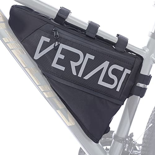 VERTAST Fahrrad Rahmentasche 4L, Wasserdicht Rohrtasche Oberrohrtaschen Dreieck Fahrrad Tasche für Mountainbike Rennrad Fahrradzubehör, Schwarz