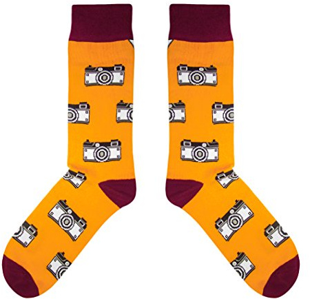 CUP OF SOX dam herr roliga färgglada strumpor i pappmuggen – perfekt som present till män och kvinnor – foto, kamera