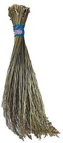 EJN LLC Balai nigérian/africain (igbale) en feuilles de palmier noir pour sols durs