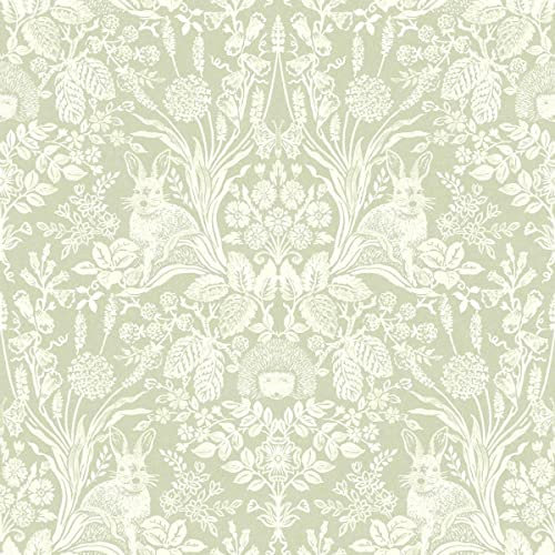 Holden Decor Harlen Wallpaper Trees Flowers Hedgehogs Leaves Rabbits Damask