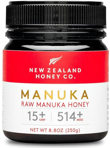 Miel de Manuka MGO 514+ / UMF 15+ de New Zealand Honey Co. | Actif et brut | Fabriqué en Nouvelle-Zélande | 250g