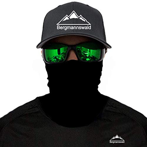 Bergmannswald® Multifunktionstuch nahtlos (1er Pack, Schwarz)