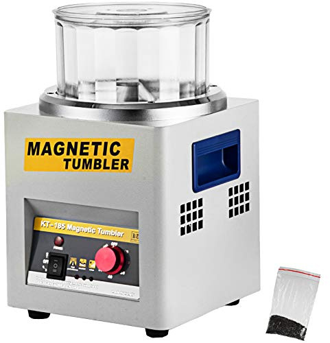 VEVOR Magnetisk poleringsmaskin, Kt-185 för smycken, 180 mm, professionell rotationstrumma med dubbelriktad rotation 2 000 varv/min, för ljus metall