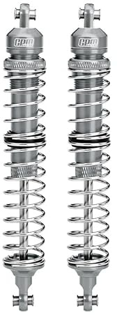 GPM Upgrades Aluminum Front Spring Dampers (130MM) for 1/10 RBX10 Ryft 4WD Scale Rock Bouncer (AXI03005) RC Cars (Gray)