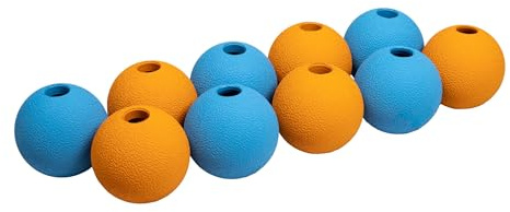 Amazon Basics Interactive Bouncy Durable Rubber Dog Toy Balls, 2.5 inch, Multi-Color Blue/Orange, Pack of 10