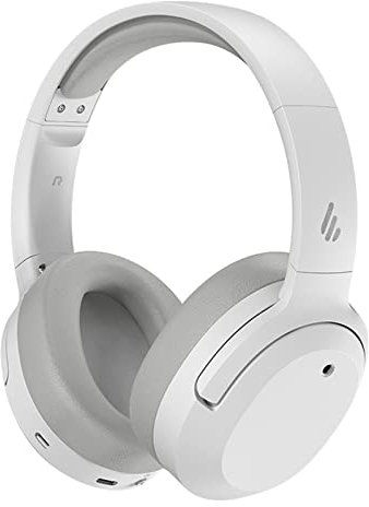 Edifier W820NB Active Noise Cancelling Bluetooth Headphones, Over Ear Headphones Wireless Adjustable - Hi-Res Audio - 49H Playtime, Memory Foam Ear Cups, for Travel, Home Office, White