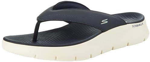Skechers Herren Go Walk Flex Vallejo Sandalen/Zehensandalen, Navy Synthetic, 42.5 EU