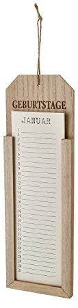 Memoboard Geburtstage Kalender zum Aufhängen 12,5 x 38,5 cm Wandkalender
