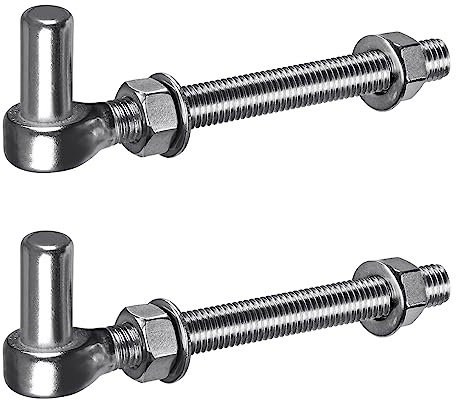Insaga Tor Scharnier M16, 2er Schwerlast Feld Torscharnier 16mm Haken zu Bolzen Pin Aufhänger Edelstahl Metall Garten Torangel für Bauernhof Tor/Gartentor/Zauntor/Holzzaun/Einfahrt, 440lbs, 15cm