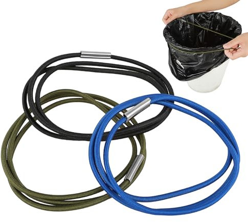 YUXIANLB Set di 3 elastici in gomma per bidoni della spazzatura, elastici per bidoni della spazzatura da 13 a 30 galloni, elastici in gomma resistenti, per casa, ufficio, scuola (nero, blu, verde